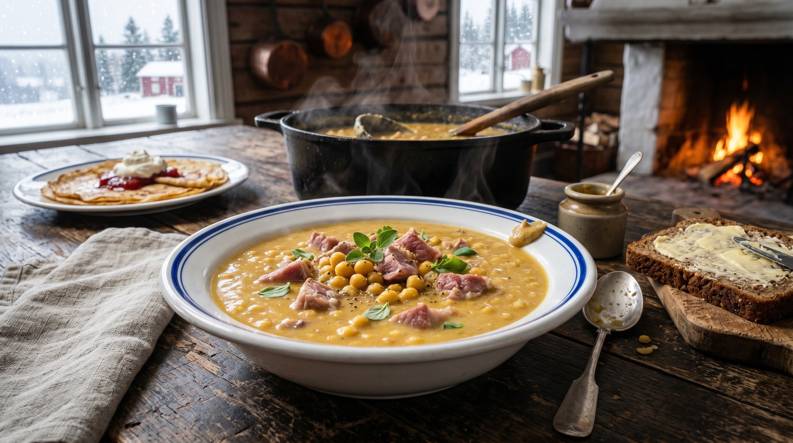 Authentic Swedish Ärtsoppa (yellow pea soup) with pork and mustard – classic Nordic Thursday dish | Swedish Cravings
