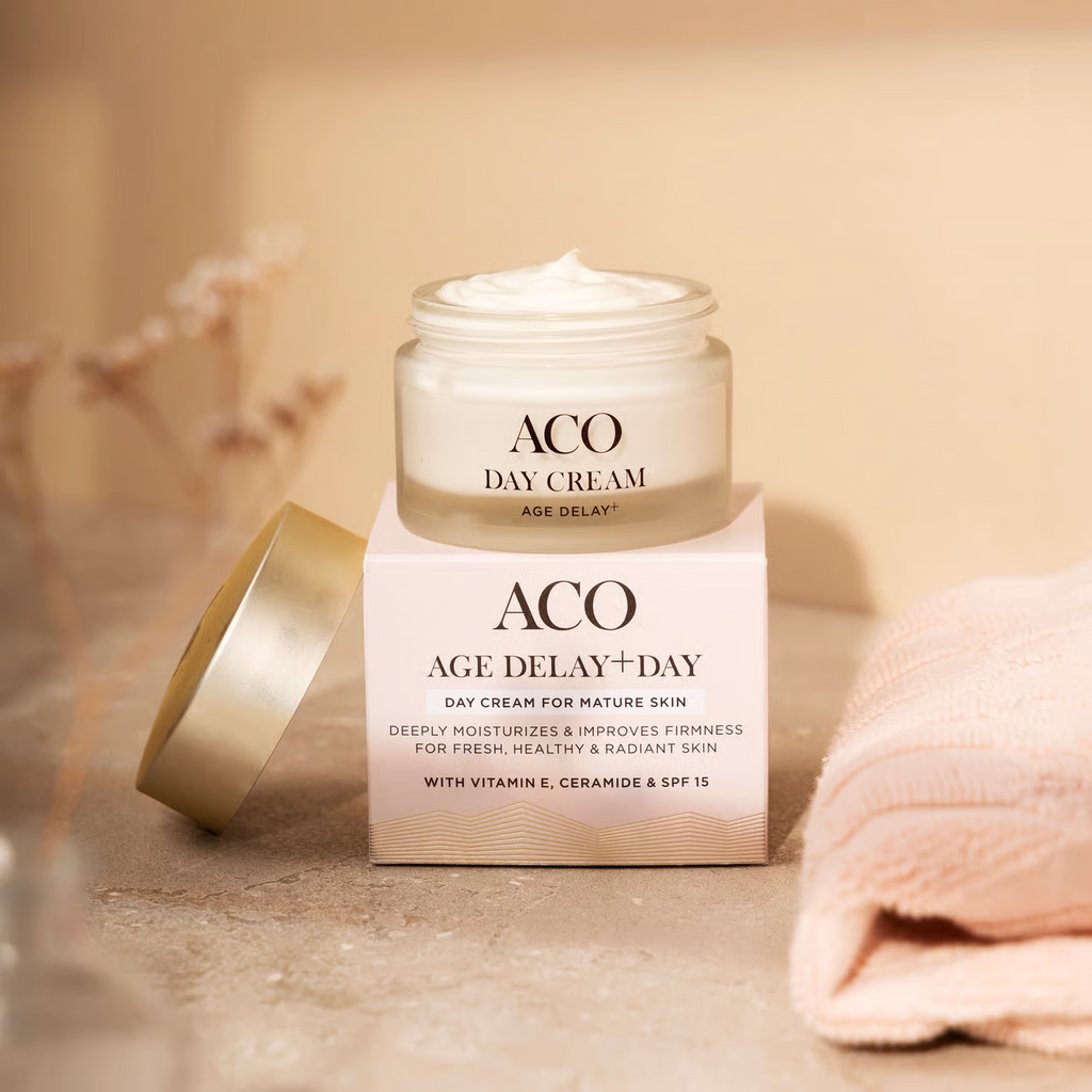 3 × ACO Face Age Delay+ Day Cream 50ml (1.69 fl oz) – Anti-Ageing Daily Moisturizer for Mature Skin