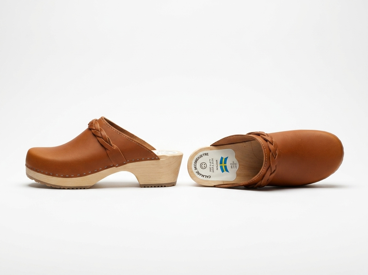 Calmare Christina Low – Handmade Swedish Wooden Clogs | Genuine Leather | Made in Sweden