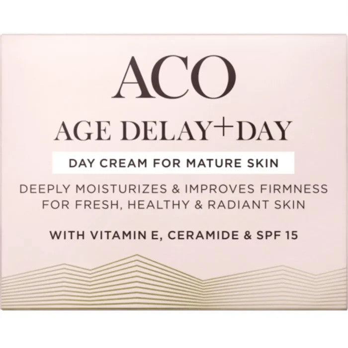3 × ACO Face Age Delay+ Day Cream 50ml (1.69 fl oz) – Anti-Ageing Daily Moisturizer for Mature Skin