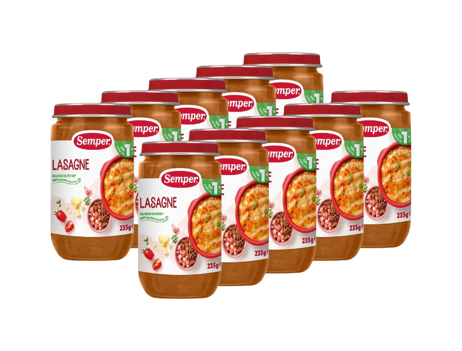 10 x Semper Barnmat Lasagne – Swedish Lasagne Meals for Toddlers from 1 Year, 10 x 235g

