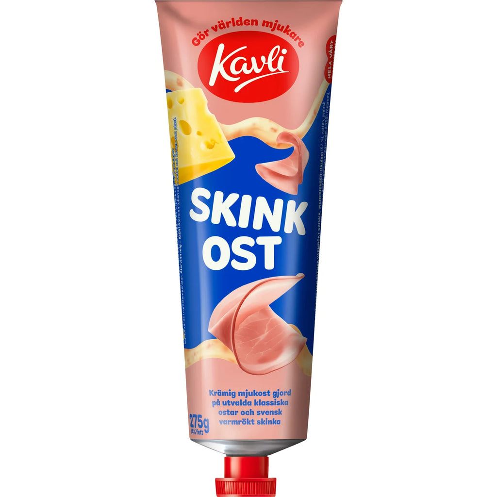 5 Tubes of Kavli SkinkOst Ham Cheese Spread 275g (9.70 oz) – Authentic Swedish Creamy Cheese Spread with Ham