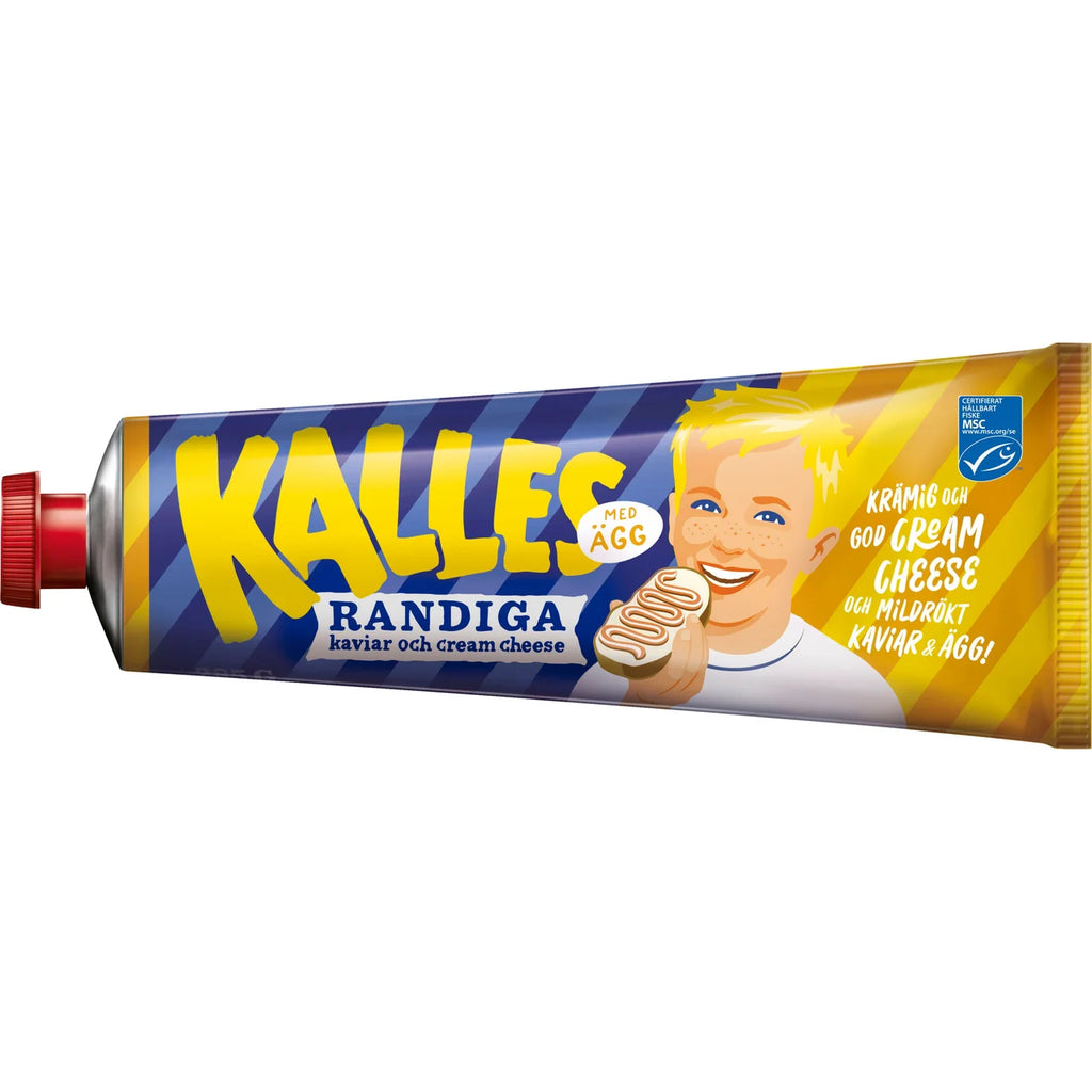 3 x Kalles Randiga Med Ägg 285g (10.05 oz) – Swedish Striped Cod Roe, Cream Cheese & Egg Spread