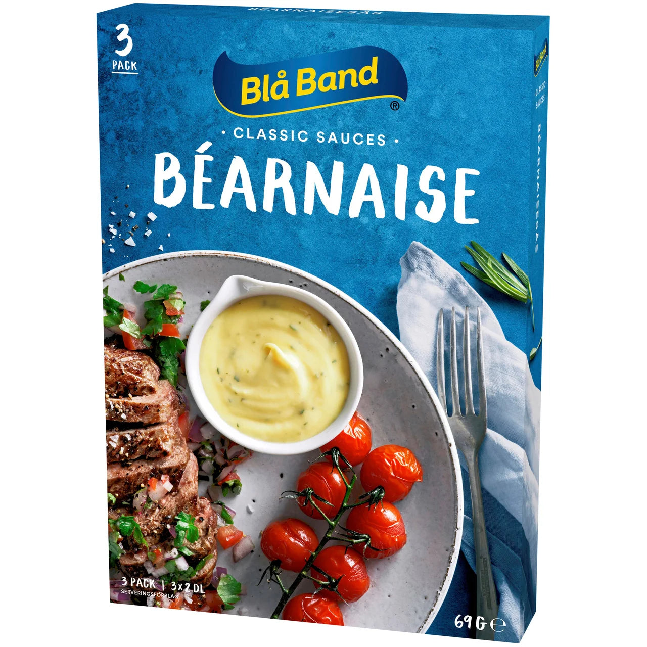 8 × Blå Band Béarnaise Sauce Mix 69g (2.43 oz) – Authentic Swedish Creamy Tarragon Sauce (Makes 2.4L / 81 fl oz Total)
