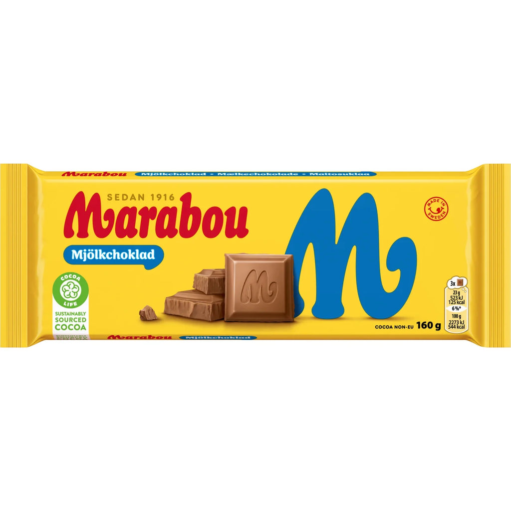 2 Bars of Marabou Milk Chocolate 160g (5.64 oz) – Authentic Swedish Creamy Milk Chocolate