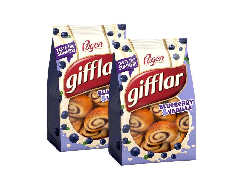 2 x Pågen Gifflar Blueberry & Vanilla 260g – Swedish Mini Blueberry & Vanilla Sweet Rolls
