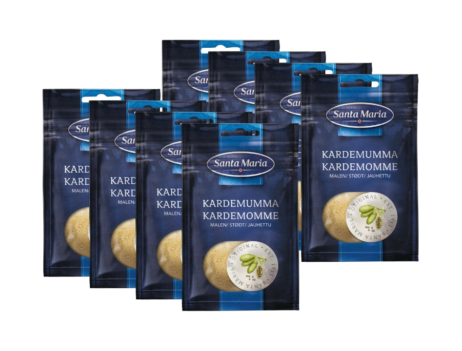 8 x Santa Maria Kardemumma Malen 18g – Ground Cardamom Multipack for Swedish Baking, 144g total, warm aromatic flavour for cardamom buns, cinnamon buns and semlor
