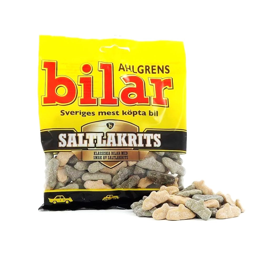 Ahlgrens Bilar Saltlakrits 5 × 130g (5 × 4.58 oz) – Authentic Swedish Salty Licorice Foam Candy Cars
