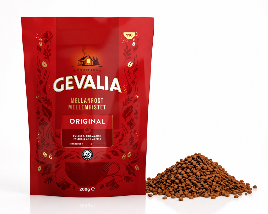 3 Pack of Gevalia Swedish Instant Coffee 200 g (7,05 oz), Mellanrost, Swedish coffee. Medium roast, snabbkaffe Gevalia, Fika Coffee, Sweden
