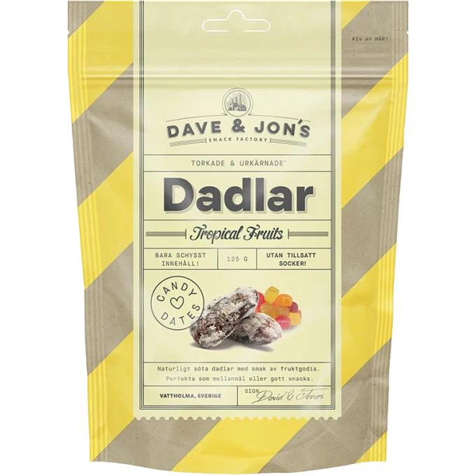 2 Pack Dave & Jons Dadlar Tropical Fruit - Date-Based Tropical Candy (125g / 4.40oz)
