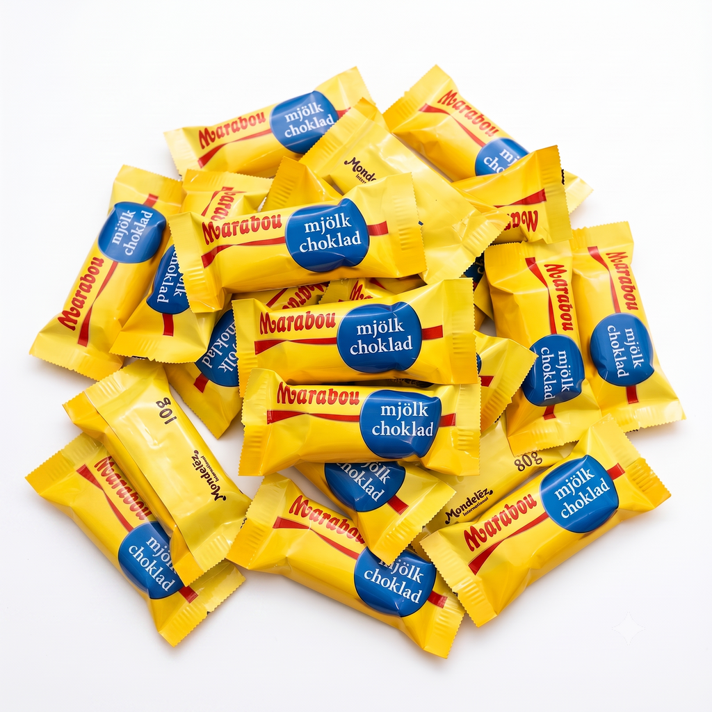 Marabou Mjölkchoklad Mini 80 × 10g (80 × 0.35 oz) – Individually Wrapped Authentic Swedish Milk Chocolate