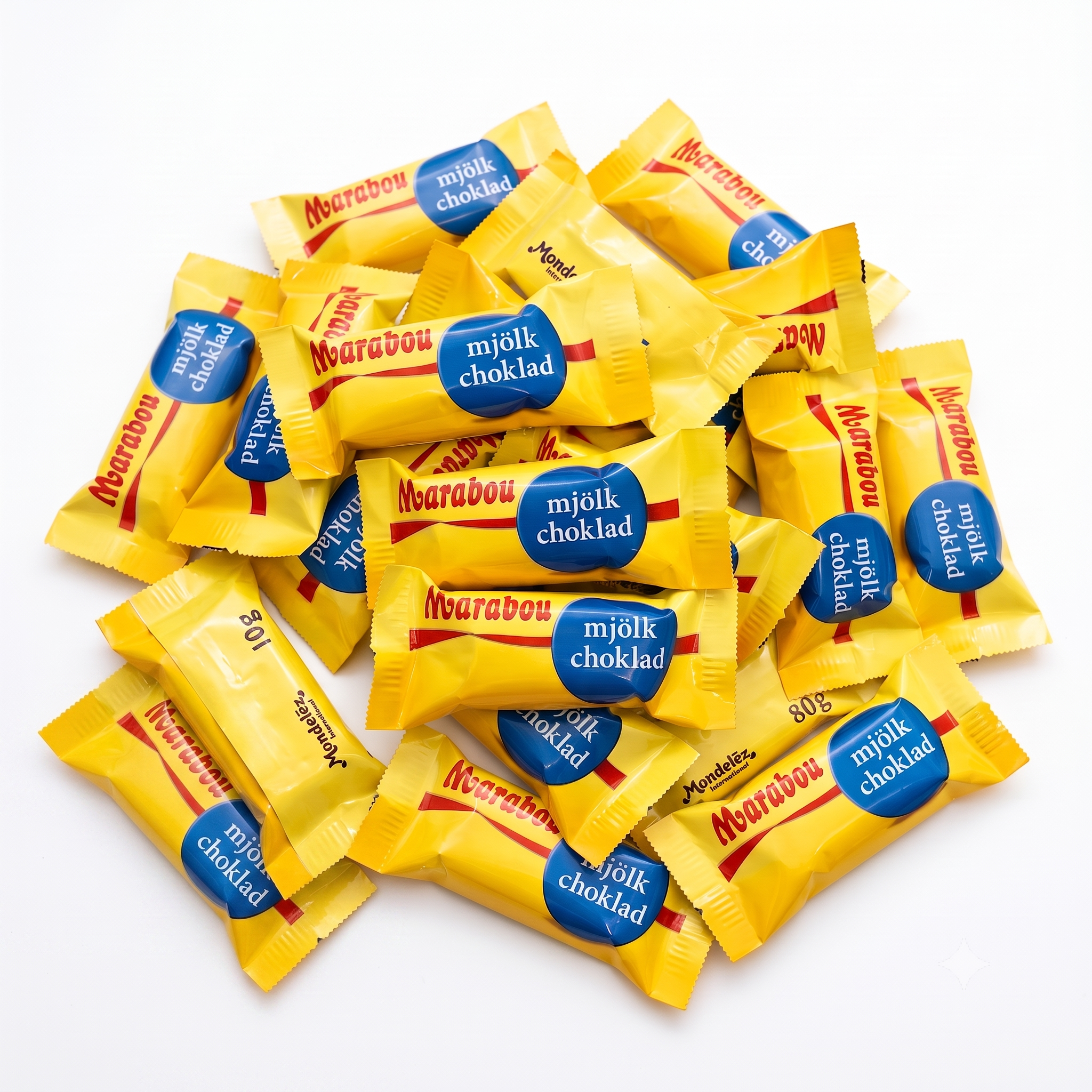 Marabou Mjölkchoklad Mini 80 × 10g (80 × 0.35 oz) – Individually Wrapped Authentic Swedish Milk Chocolate