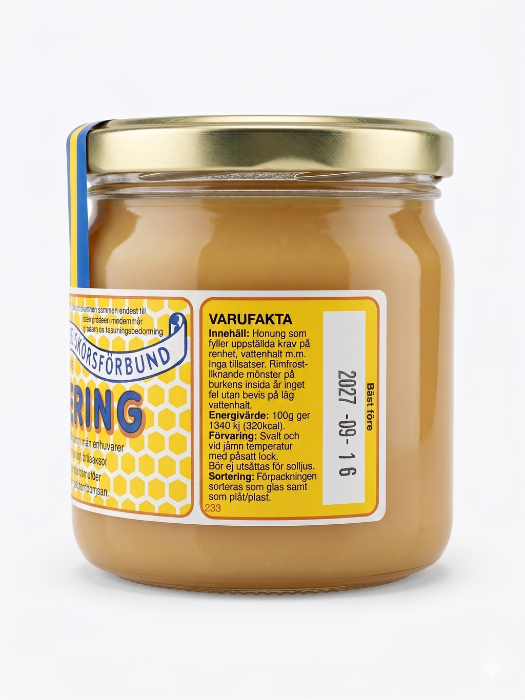 Swedish Organic Honey 2 × 500g (2 × 17.6 oz) – Award-Winning Raw Local Honey from Markaryd, Sweden