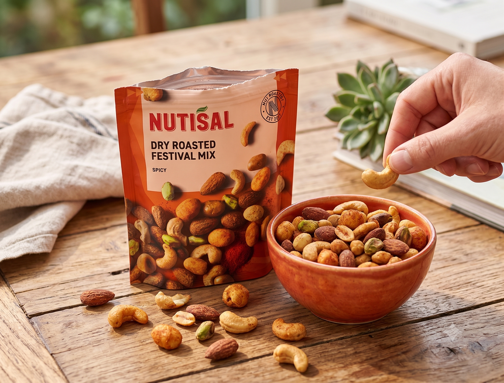 Nutisal Dry Roasted Festival Mix 175g (6.17 oz) – Premium Swedish Mixed Nuts with Savory Seasoning