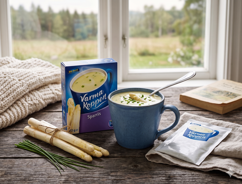 2 packs of Blå Band Varma Koppen Asparagus Soup Mix 72g (2.53 oz) – Creamy Swedish Instant Asparagus Soup