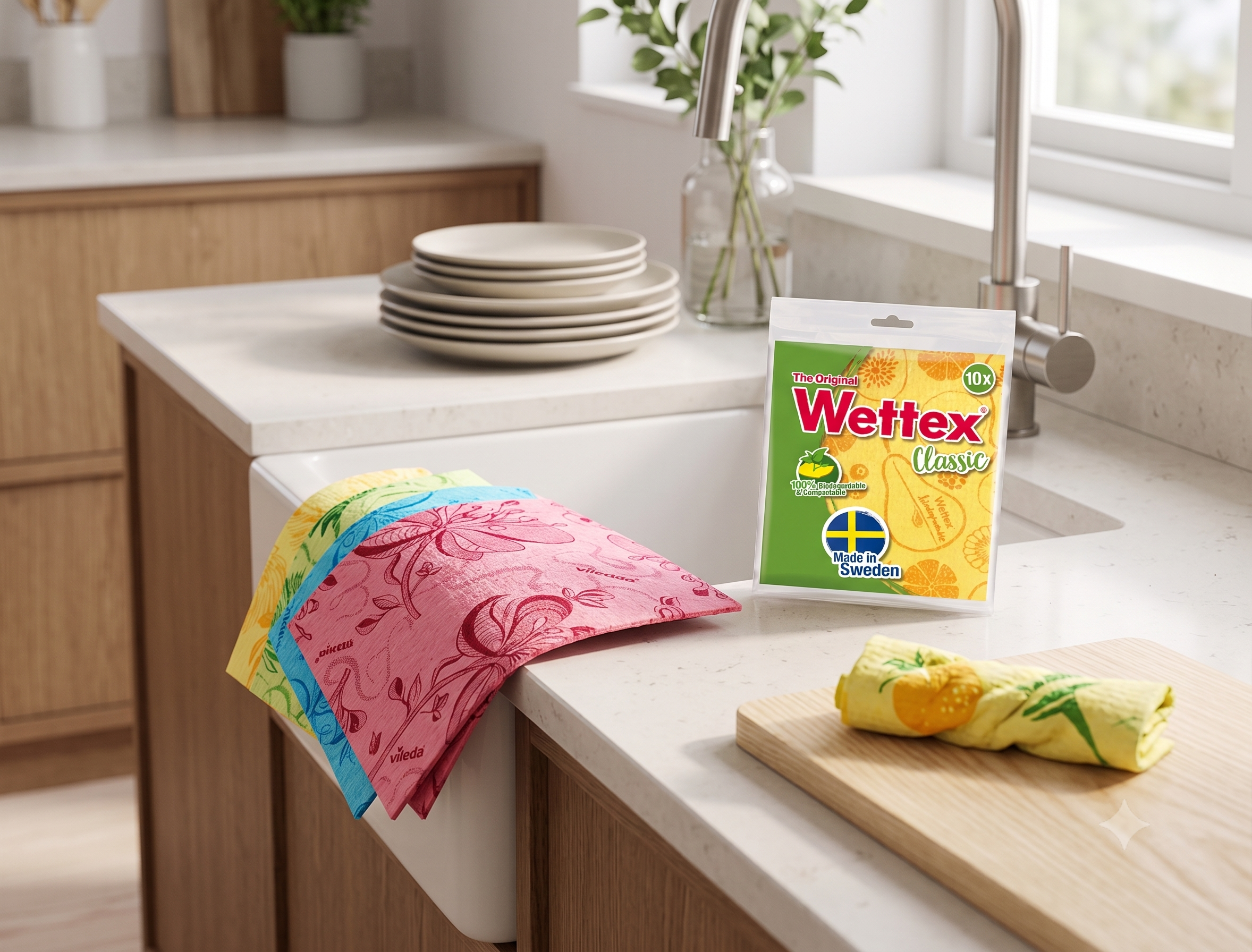 30 x Vileda Wettex Classic – Authentic Swedish Super Absorbent Cleaning Cloths – Choose Your Quantity