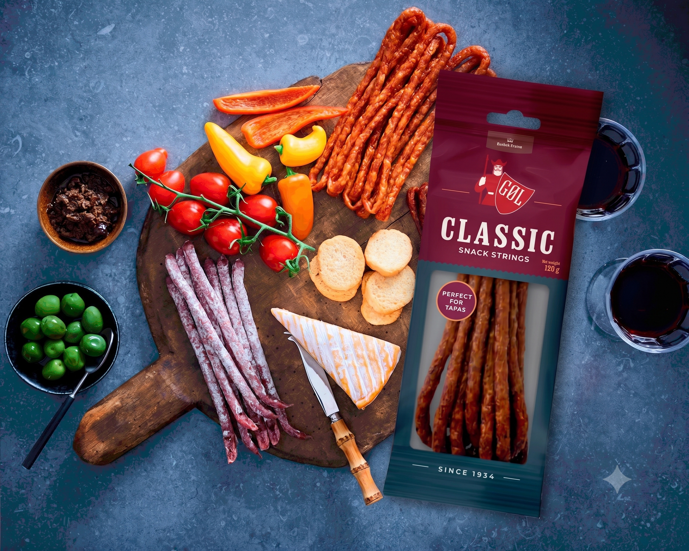 4 Packs of Göl Classic Ölkorv Snack Sausages 120g (4.23 oz) – Authentic Swedish Air-Dried Beer Sausage Sticks