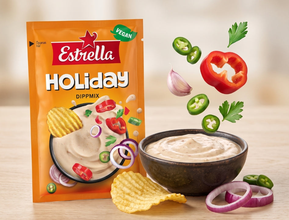 8 × Estrella Dippmix Holiday 24g (0.85 oz) – Authentic Swedish Classic Dip Mix