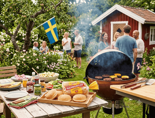 2 x Korvbröds Bagarn Hamburgerbröd 8 Hamburger Buns 448g (15.80 oz) – Authentic Swedish Sesame Hamburger Buns