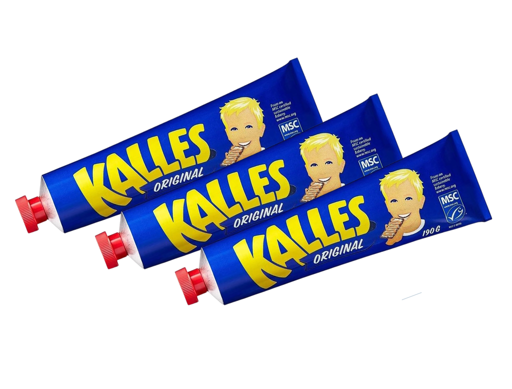Kalles Kaviar Original 3 × 190g (3 × 6.70 oz) – Authentic Swedish Creamed Smoked Cod Roe Spread