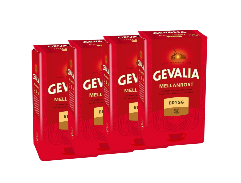 4 Packs of Gevalia Swedish Coffee 450 g (15,90 oz), Mellanrost, Swedish coffee. Medium roast, Filter Coffee Gevalia, Fika Coffee, Sweden