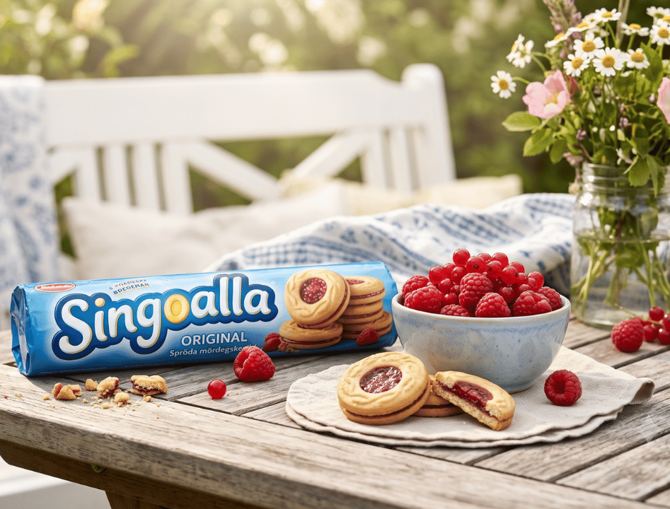 2 Packs of Göteborgskex Singoalla Original Raspberry Cookies 190g (6.70 oz) – Authentic Swedish Raspberry-Filled Biscuits