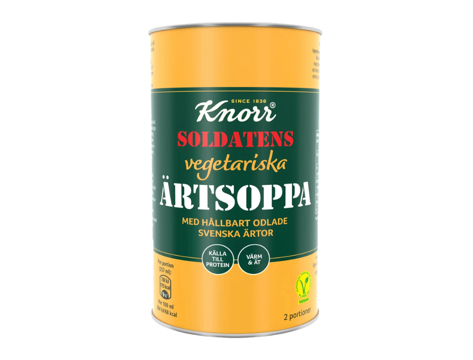 Knorr Soldatens Vegetarisk Ärtsoppa 530g (18.70 oz) – Authentic Swedish Vegetarian Yellow Pea Soup