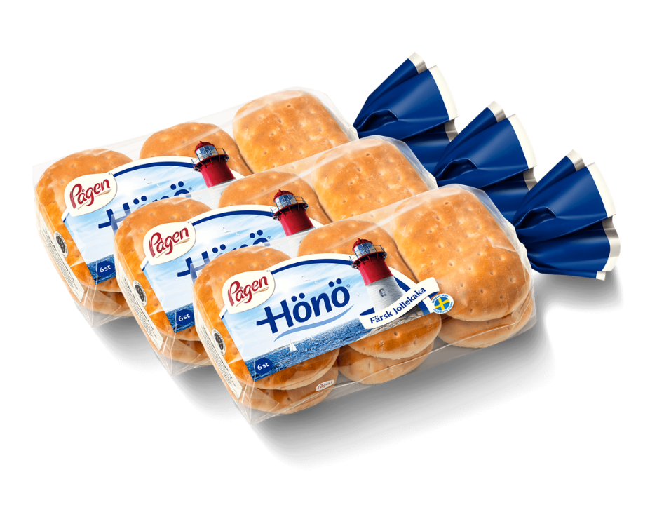 3 Packs of Pågen Hönö Fresh Jollekaka 400g (14.10 oz) – Authentic Swedish Archipelago Soft Bread