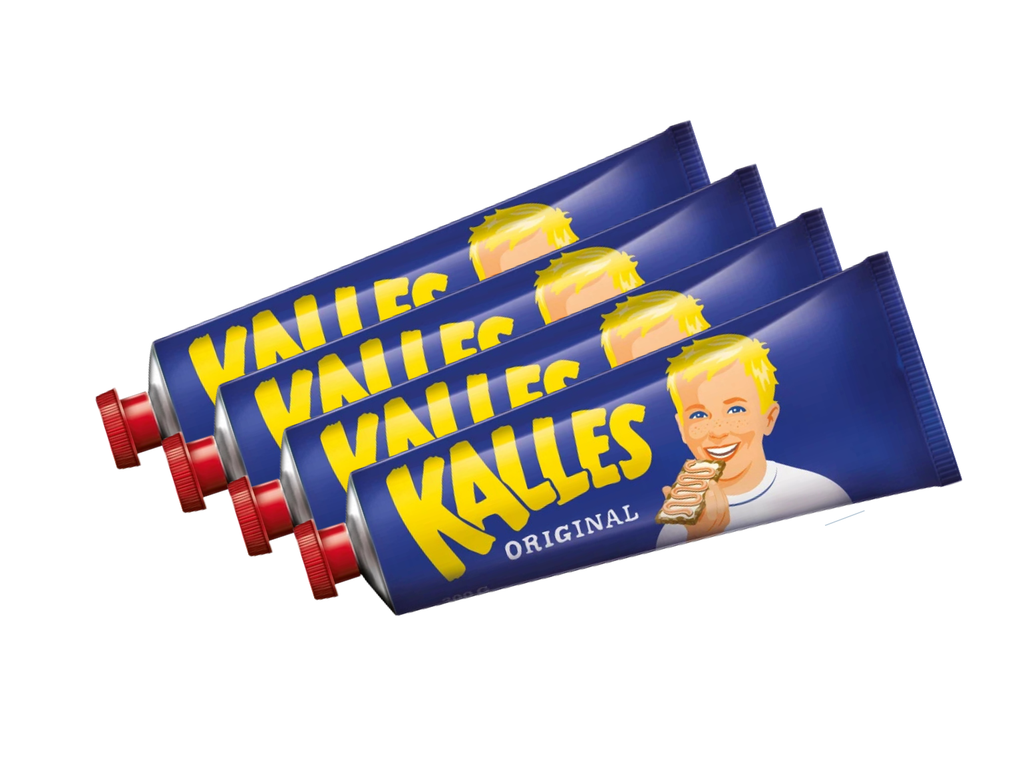 Kalles Kaviar Original 4 × 300g (4 × 10.58 oz) – Authentic Swedish Creamed Smoked Cod Roe Spread – Large Tubes