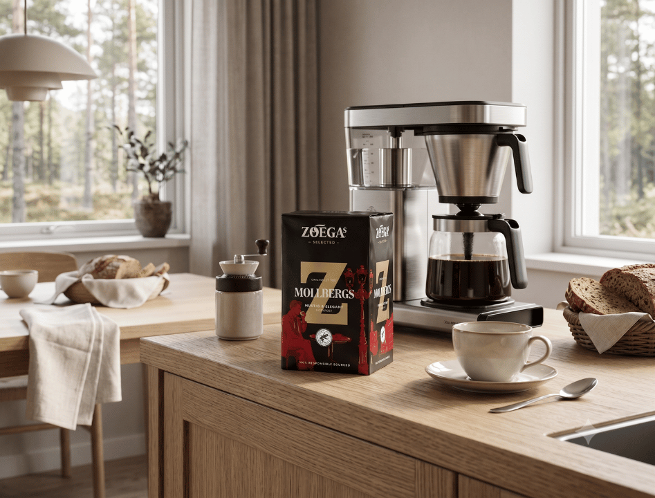2 x Zoégas Mollbergs Blandning Ground Coffee 450g (15.87 oz) – Authentic Swedish Dark Roast Coffee – 100% Arabica