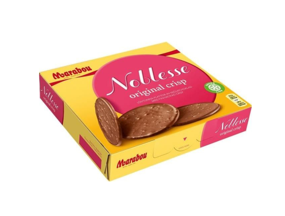 4 Boxes of Marabou Noblesse Original Crisp 150g (5.29 Oz) - Swedish Milk Chocolate with Crisps, swedish chocolate, milk chocolate