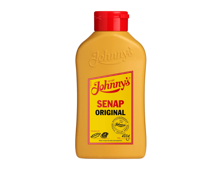 3 Bottles of Johnny's Senap Original 480g (16.93 oz) – Authentic Swedish Bold Mustard