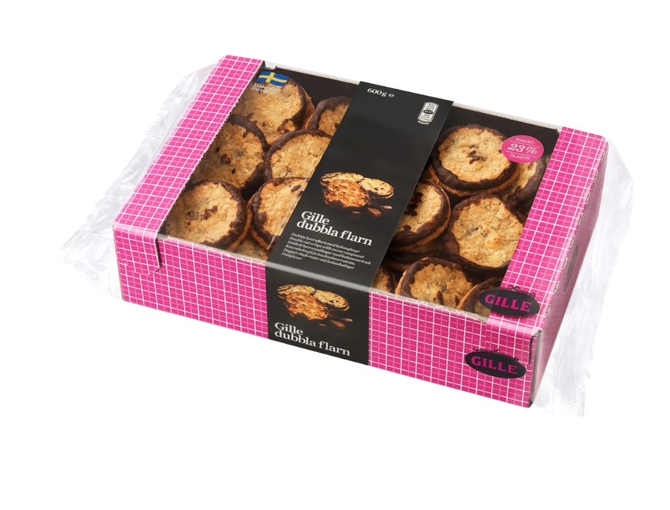 Gille Dubbla Chokladflarn 600g (21.16 oz) – Authentic Swedish Double Chocolate Wafer Cookies