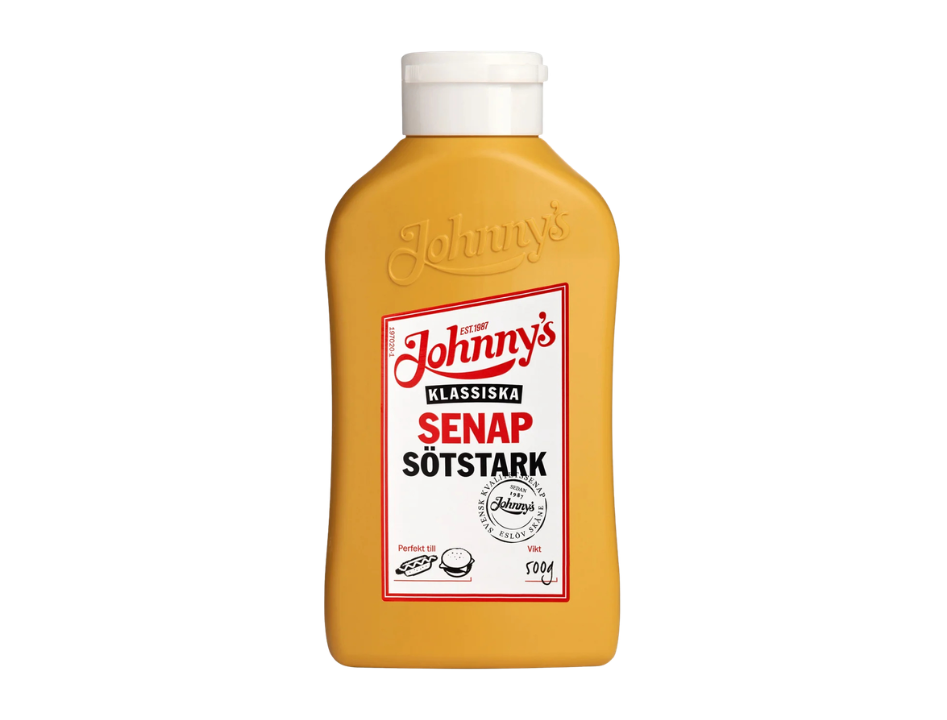 Johnny's Sötstark Senap 500g (17.64 oz) – Authentic Swedish Sweet & Strong Mustard