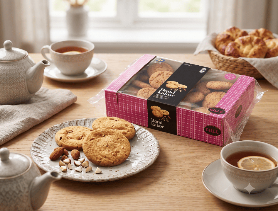 3 x Gille Bondkakor 600g (21.16 oz) – Authentic Swedish Traditional Butter Cookies
