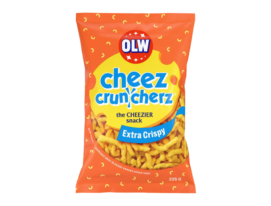 OLW Cheez Cruncherz 225g (7.93 oz) – Authentic Swedish Crispy Cheese Snacks