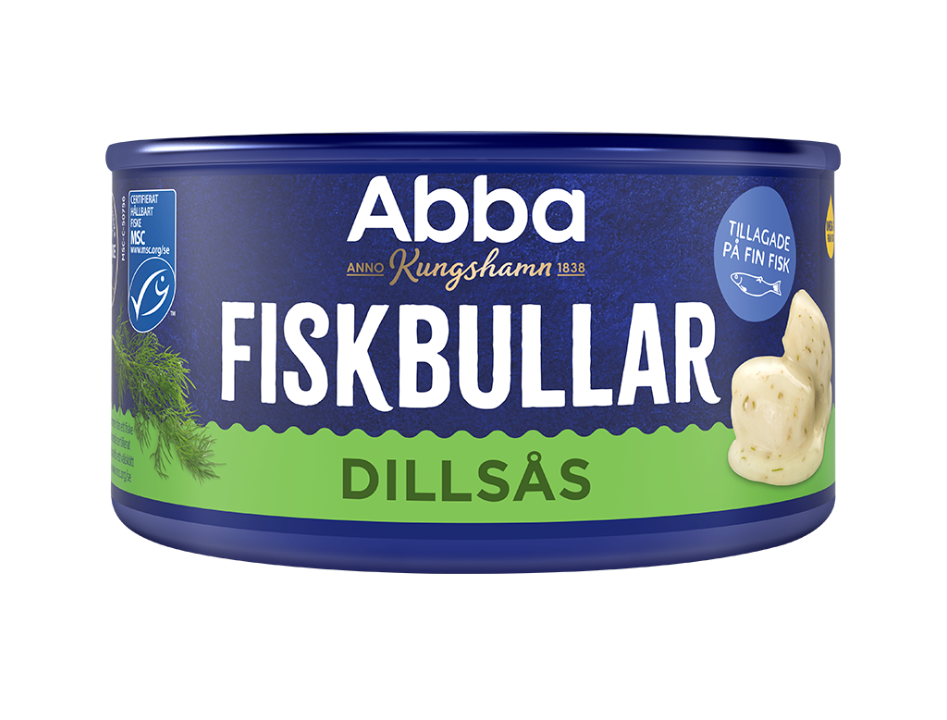2 Cans of Abba Fiskbullar i Dillsås 375g (13.23 oz) – Authentic Swedish Fish Balls in Creamy Dill Sauce