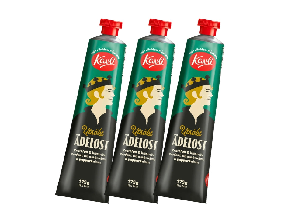 3 x Kavli Ädelost 175g (6.17 oz) – Authentic Swedish Creamy Blue Cheese Spread