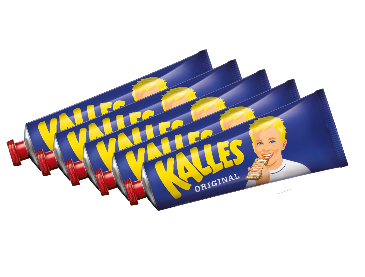 Kalles Kaviar Original 5 × 300g (5 × 10.58 oz) – Authentic Swedish Creamed Smoked Cod Roe Spread – Large Tubes