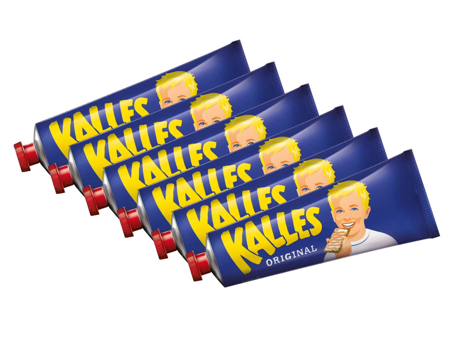 Kalles Kaviar Original 6 × 300g (6 × 10.58 oz) – Authentic Swedish Creamed Smoked Cod Roe Spread – Large Tubes