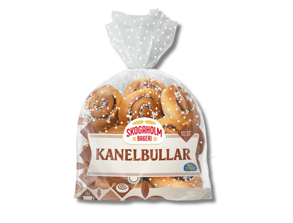 3 Bags of Skogaholm Kanelbullar – Traditional Swedish Cinnamon Buns (10 pcs per bag, 450g / 15.87oz)