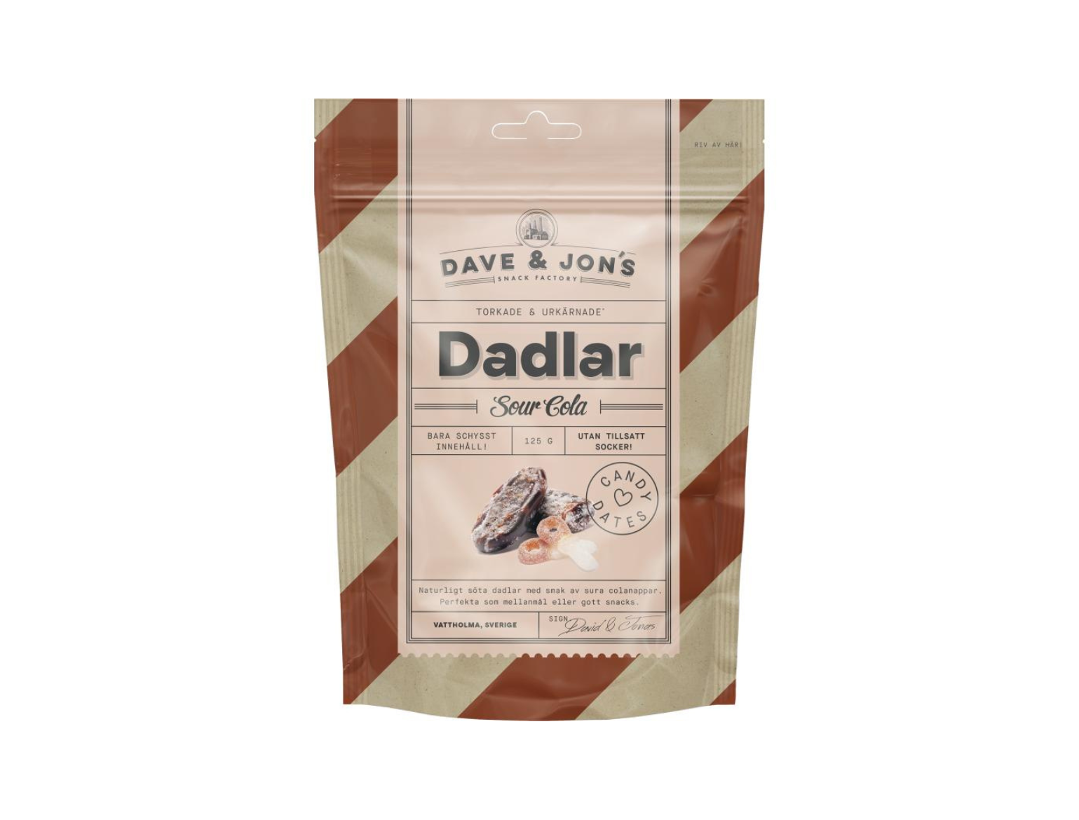 Dave and Jons Dadlar Sour Cola - Date-Infused Sour Cola Candy (125g / 4.40oz)