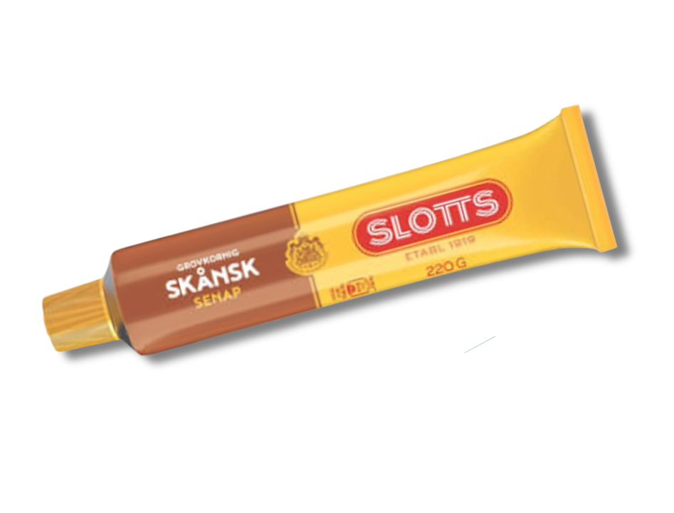 Slotts Skånsk Senap 220g (7.76 oz) – Authentic Swedish Coarse & Strong Mustard