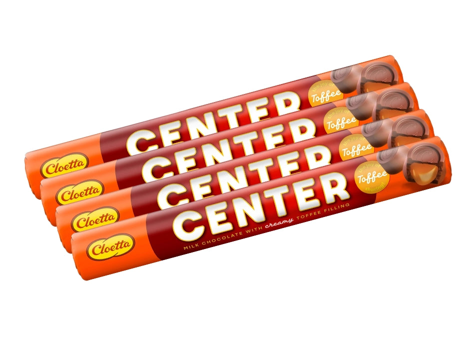 4 x Cloetta Center Original Chocolate Roll 78g (2.75 oz) – Swedish Milk Chocolate with Soft Caramel Filling