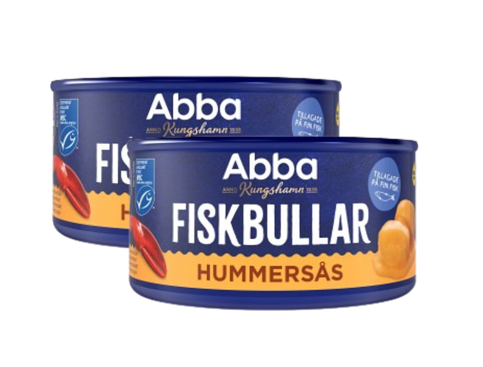 2 Cans of Abba Fiskbullar i Hummersås 375g (13.23 oz) – Authentic Swedish Fish Balls in Lobster Sauce