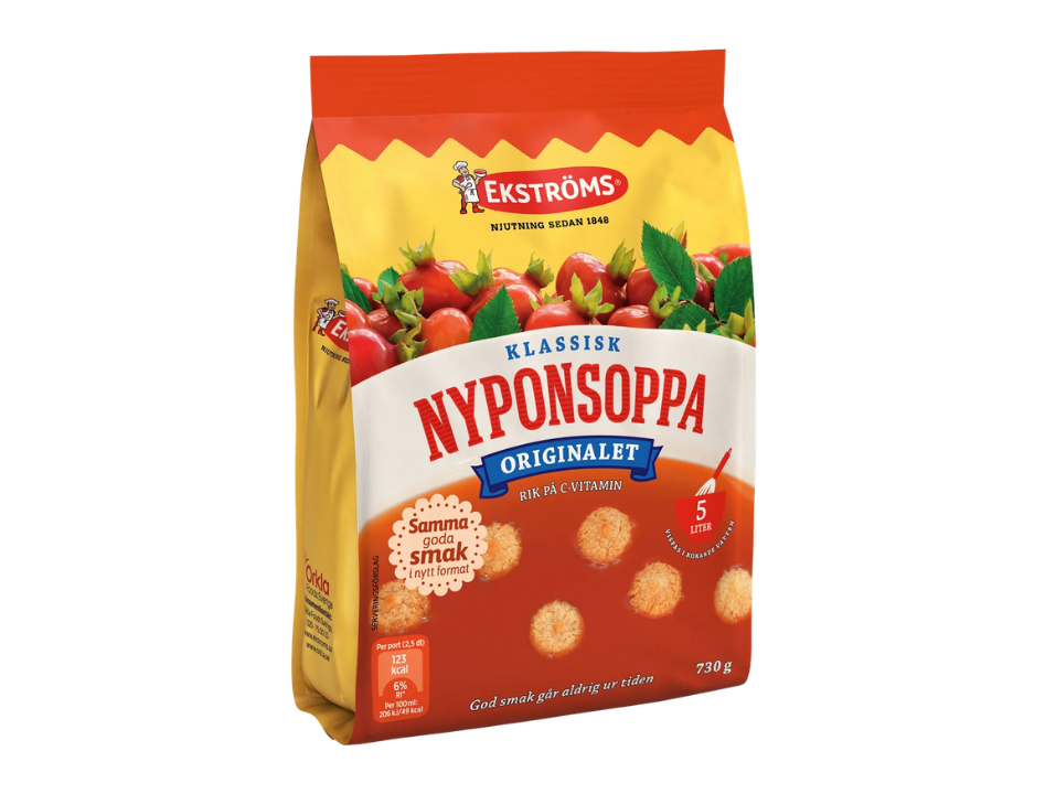 Ekströms Klassisk Nyponsoppa Powder 3 × 730g (3 × 25.75 oz) – Authentic Swedish Rosehip Soup Mix – Makes 15 Liters