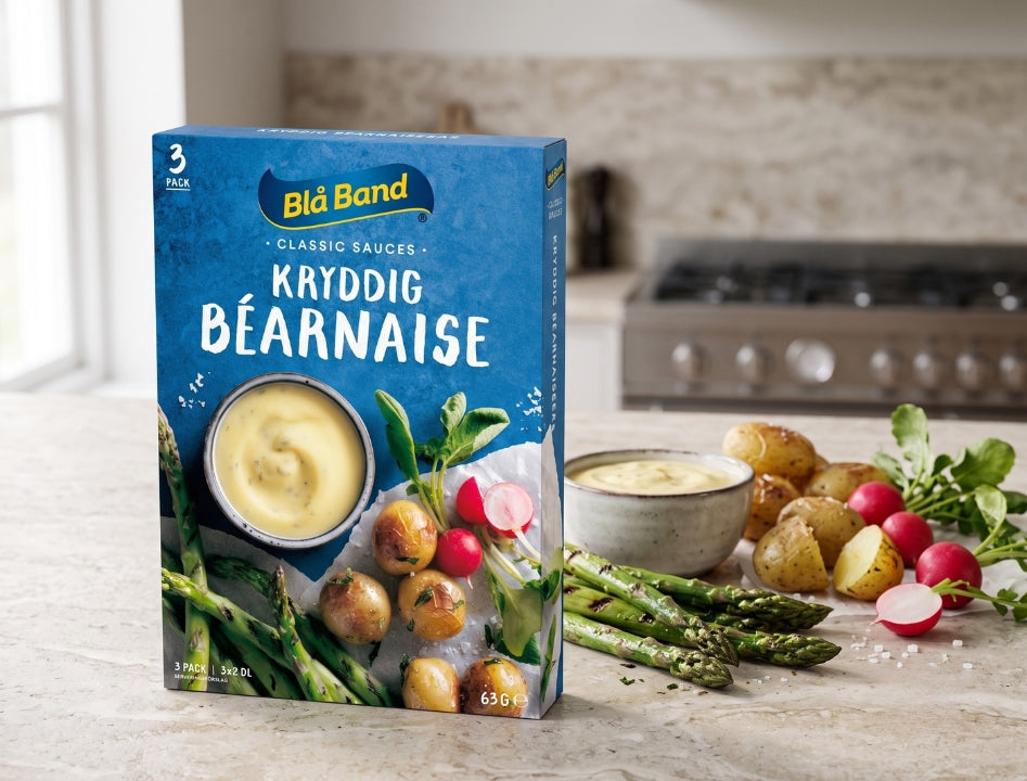 8 × Blå Band Spicy Béarnaise Sauce Mix 63g (2.22 oz) – Authentic Swedish Pepper Béarnaise (Makes 2.4L / 81 fl oz Total)