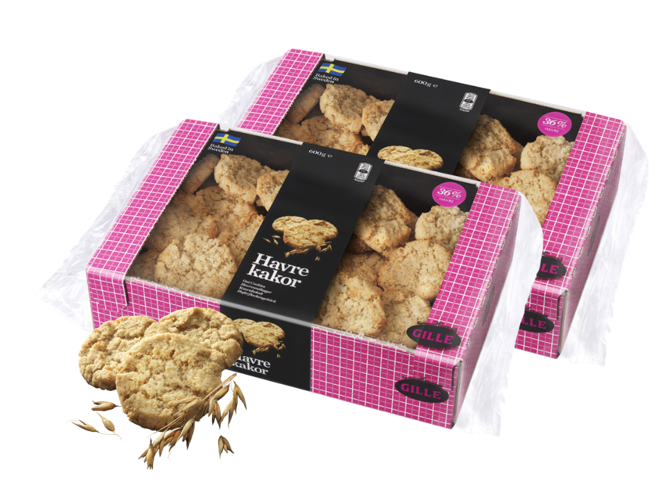 2 Boxes of Gille Havrekakor 600g (21.16 Oz), Swedish Fika, Swedish cookies, Swedish Oat Cookies, swedish food