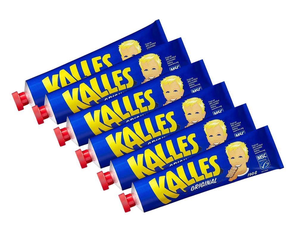 Kalles Kaviar Original 6 × 190g (6 × 6.70 oz) – Authentic Swedish Creamed Smoked Cod Roe Spread