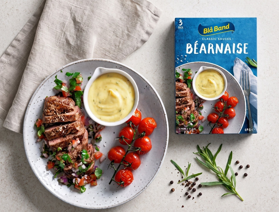 8 × Blå Band Béarnaise Sauce Mix 69g (2.43 oz) – Authentic Swedish Creamy Tarragon Sauce (Makes 2.4L / 81 fl oz Total)